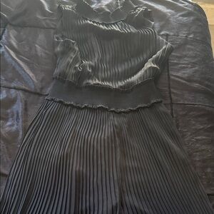 Nanette Lepore Black Pleated Jumpsuit